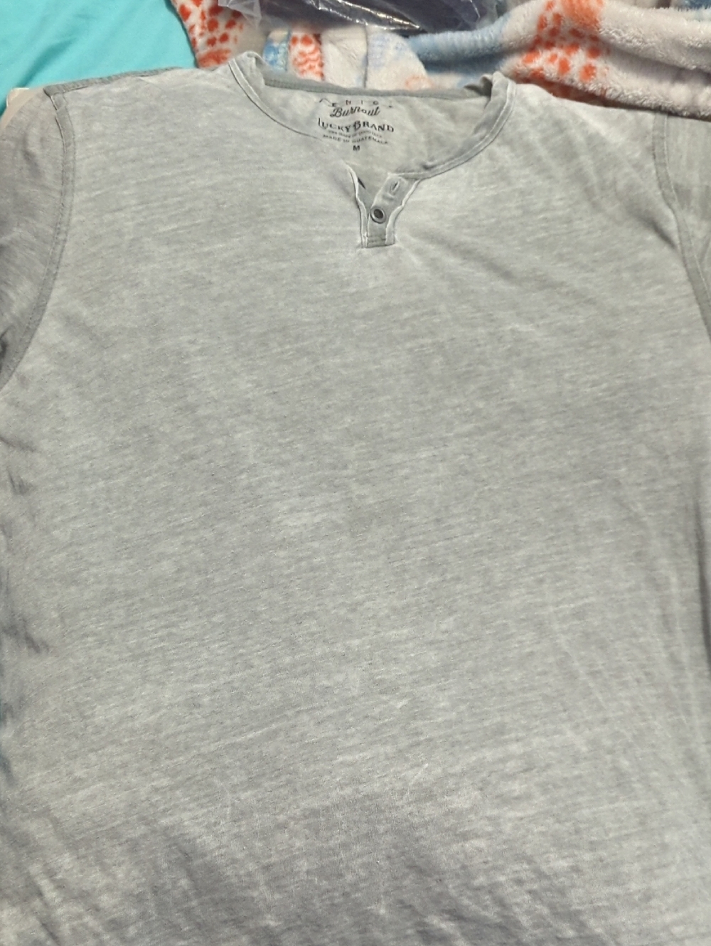Lucky Brand Light Gray Henley T-Shirt